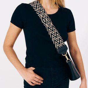 NWT Classic SALT Crossbody Zoe Purse Strap - Black & White - 41"
